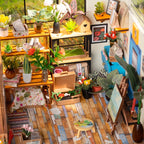 Kit DIY Estufa de Jardim Floral em Miniatura - Luminária Decorativa de Madeira com LED